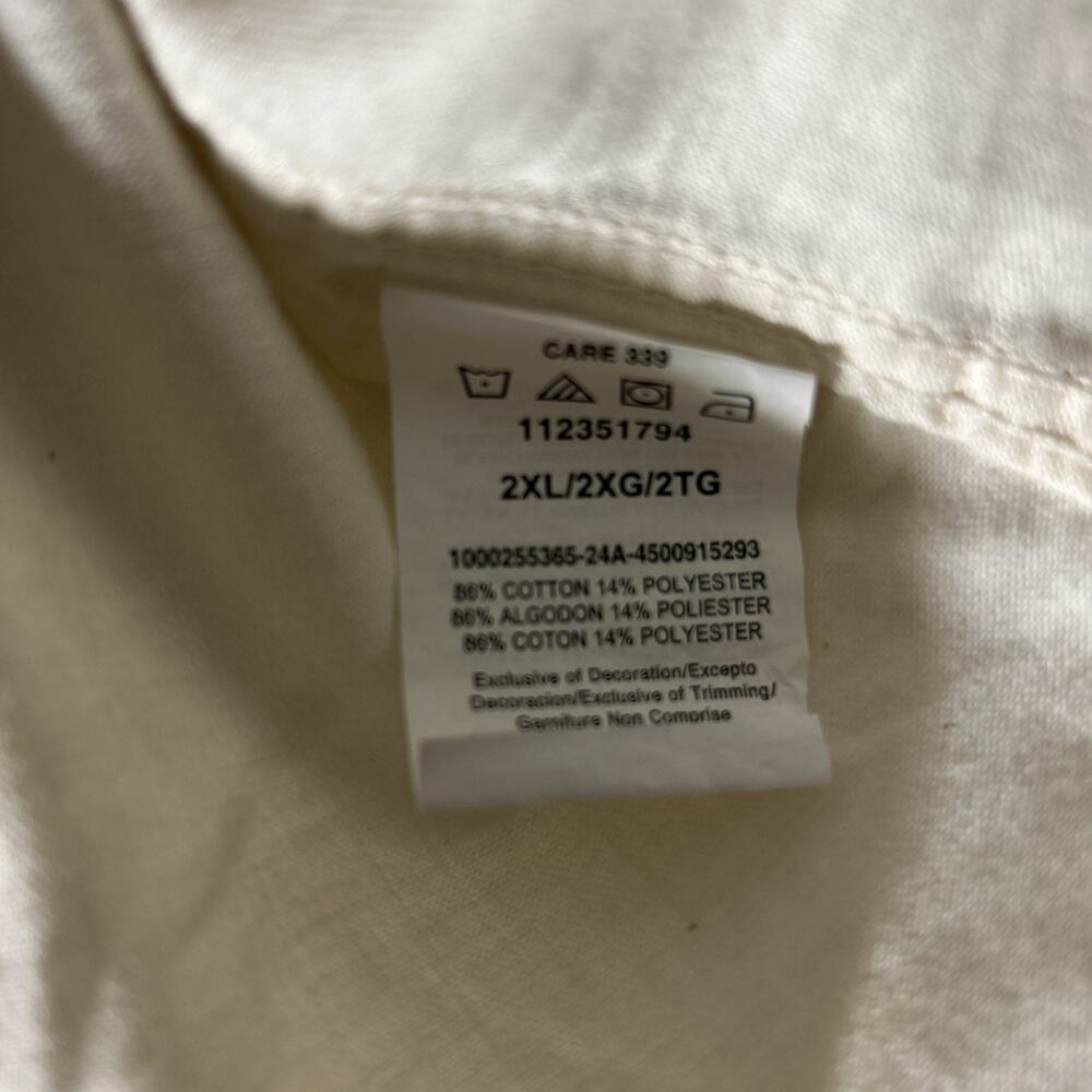 Wrangler Western Shirt Mens 2XL Cream Pearl Snap Long Sleeve Cotton Blend Pocket - Picture 6 of 7